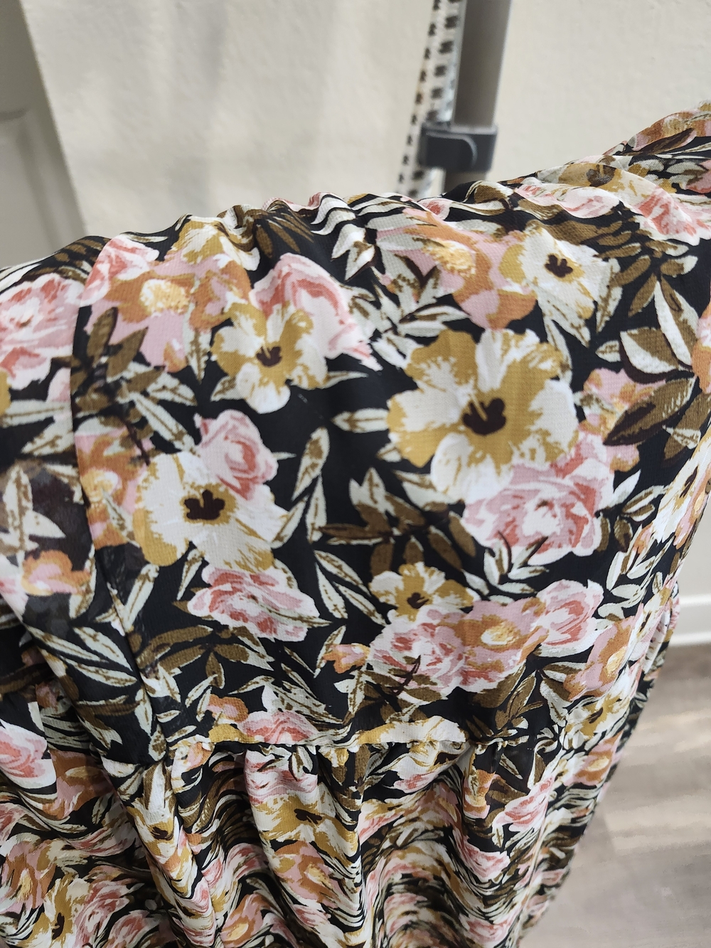 Astr Floral Maxi Dress in Black with Pink & Green Print - Picture 5 of 8
